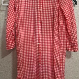 J. Crew Pink and White Gingham Shirt